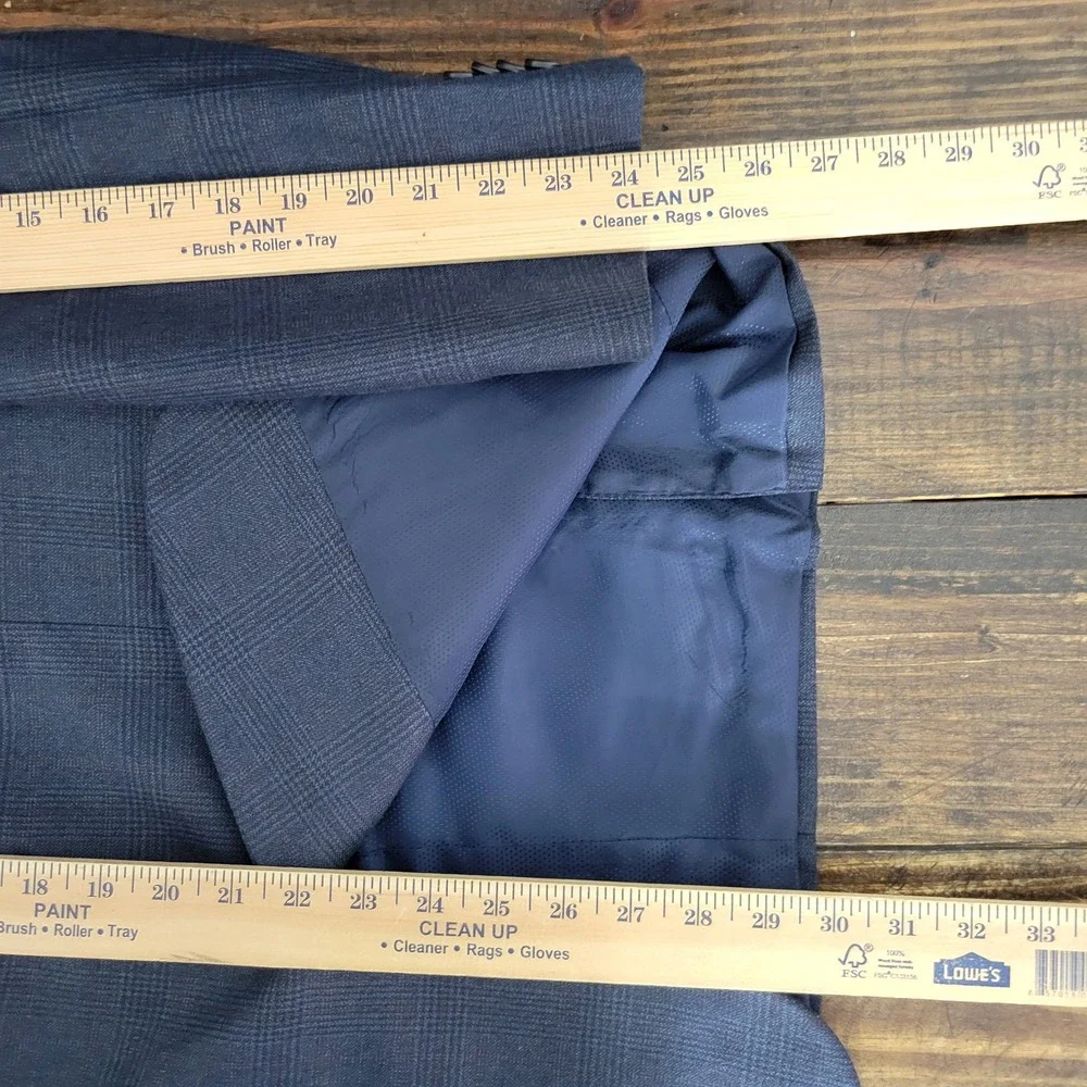 Michael‎ Kors Men's Sport Coat Blazer Two Button Navy Blue Poly Blend Size 40R